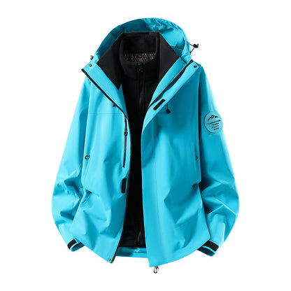 Men's two-layer softshell outdoor jacket with removable fleece lining and adjustable hood EVA-US