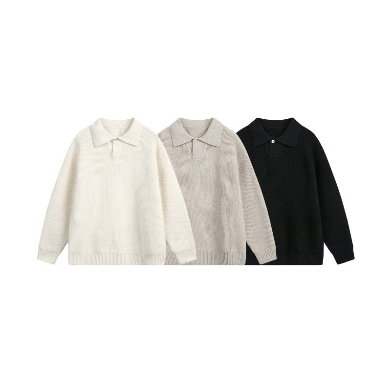 Women's chunky knit polo with Kent collar and oversized silhouette EVA-US