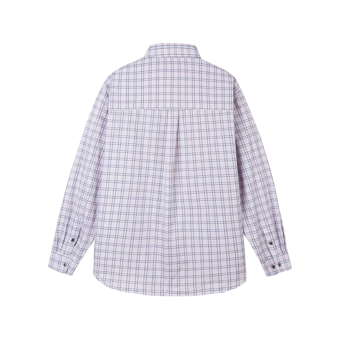 Women’s Oversize Check Shirt with Chest Pocket and Rounded Hem