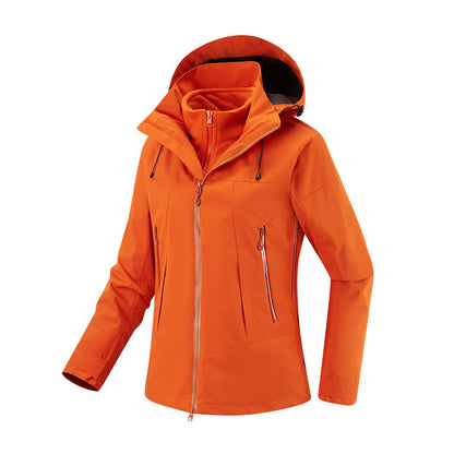 Women's Weatherproof Urban Trekking Jacket with Thermal Fleece Lining and Welded Zippers EVA-US