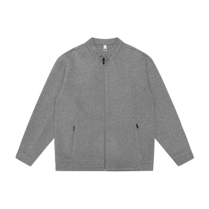 Unisex Oversize Zip Jacket made of heavy cotton blend with stand-up collar and zip pockets EVA-US