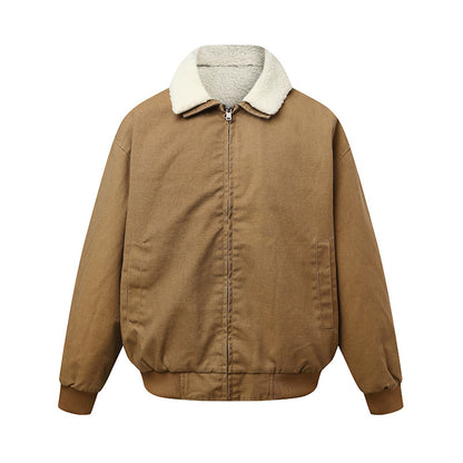 Unisex Padded Boxy Bomber Jacket with Teddy Collar EVA-US