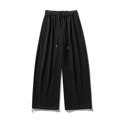 Unisex Wide Sweatpant with Drawstring, Knee Patch and Adjustable Hem EVA-US