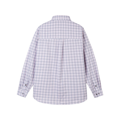 Women’s Oversize Check Shirt with Chest Pocket and Rounded Hem
