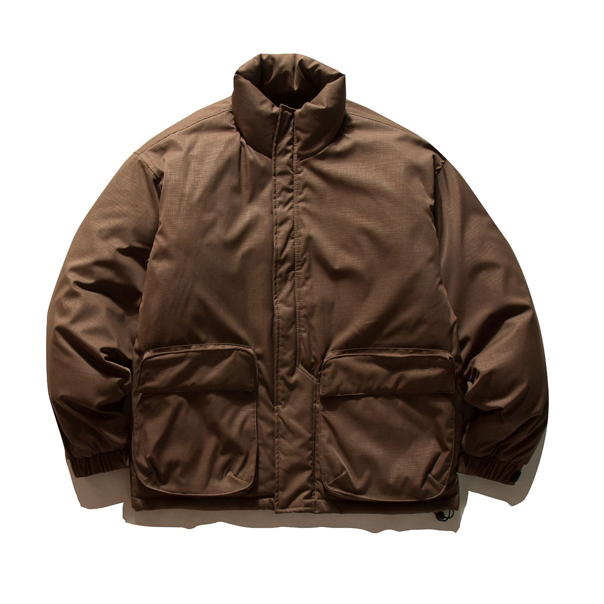 Unisex Boxy-filled Puffer jacket with high stand-up collar and utility pockets EVA-US