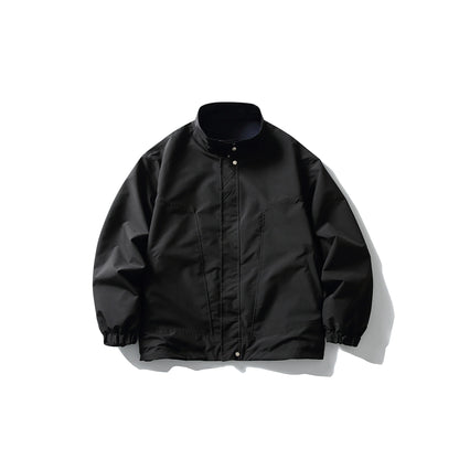Unisex Lightweight wind and water-repellent oversized boxy jacket with stand-up collar and elastic hem EVA-US