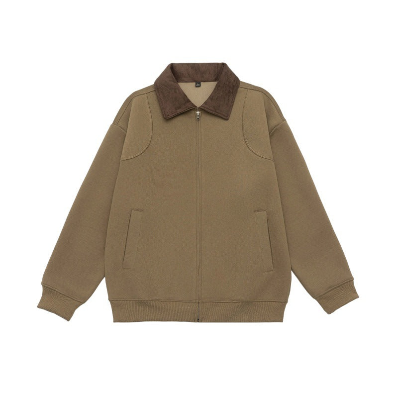 Unisex Oversize Zip jacket with cord collar and built-in side pockets EVA-US