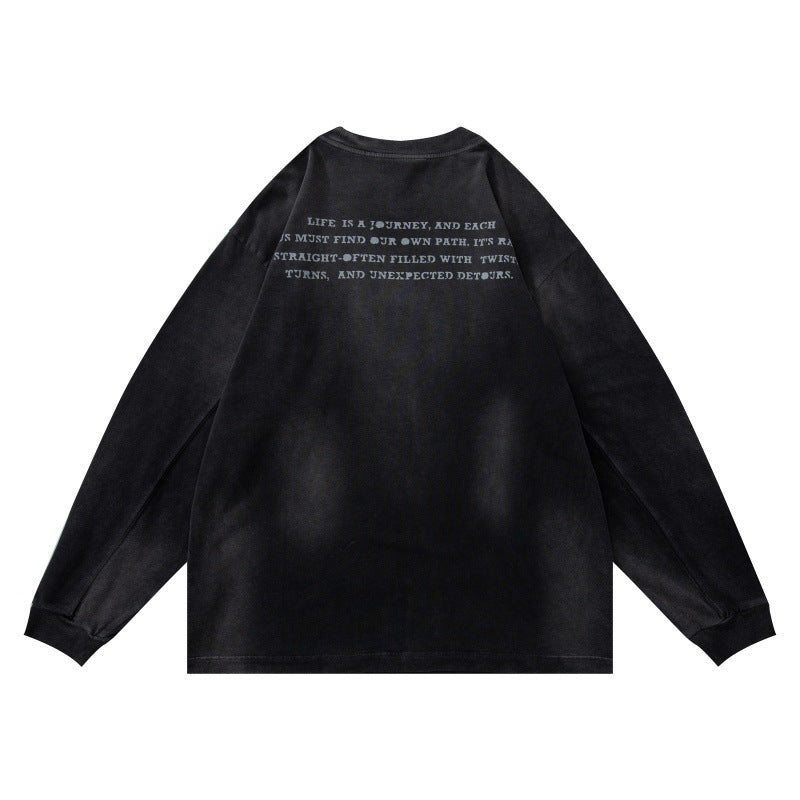 Unisex Oversize Sweatshirt with pigmented wash and subtle chest print EVA-US
