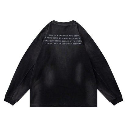 Unisex Oversize Sweatshirt with pigmented wash and subtle chest print EVA-US