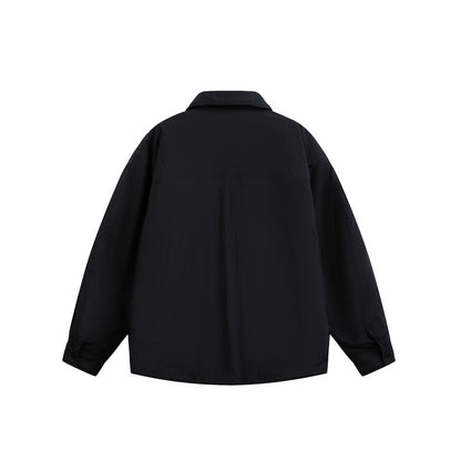 Men's Quilted Shirt Jacket with Contrast Check Pocket EVA-US
