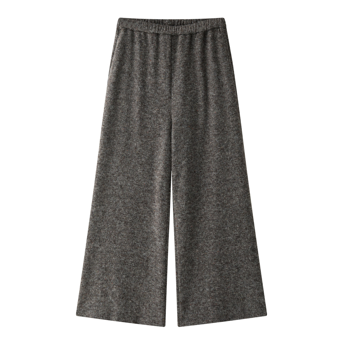 Women's Oversized Knit Set with Boxy Short Sleeve Sweater and Wide High-Waist Palazzo Pants EVA-US