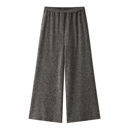 Women's Oversized Knit Set with Boxy Short Sleeve Sweater and Wide High-Waist Palazzo Pants EVA-US