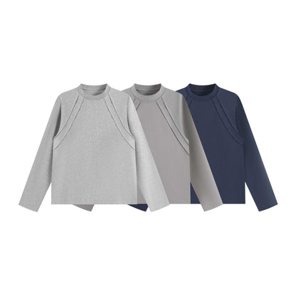 Unisex Oversize Sweatshirt with decorative layered yoke and round neckline EVA-US
