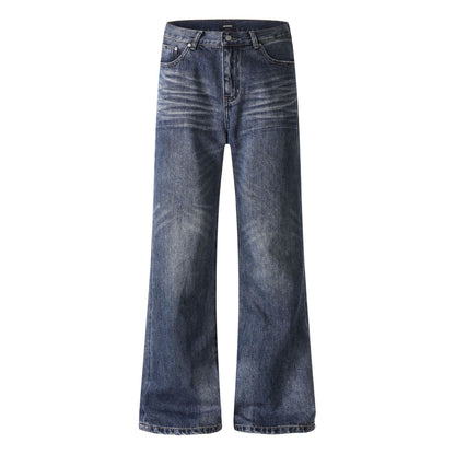 Women's wide cropped jeans with high waist and used effect EVA-US