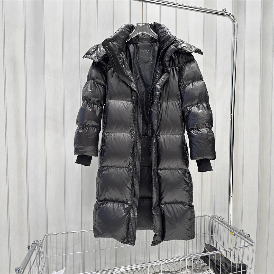 Women Long-cut quilted coat with high collar and warming down filling EVA-US
