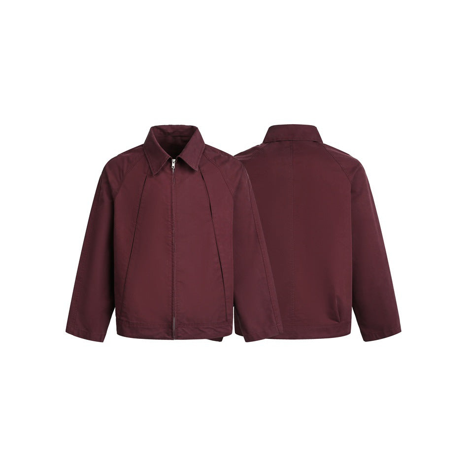 Unisex Boxy Blouson Jacket made of cotton blend with raglan sleeves and continuous zipper EVA-US