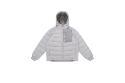 Men's lightly padded hooded jacket in boxy cut with technical inserts EVA-US