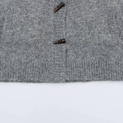 Women’s Norwegian cardigan with stand-up collar and wooden button closures EVA-US