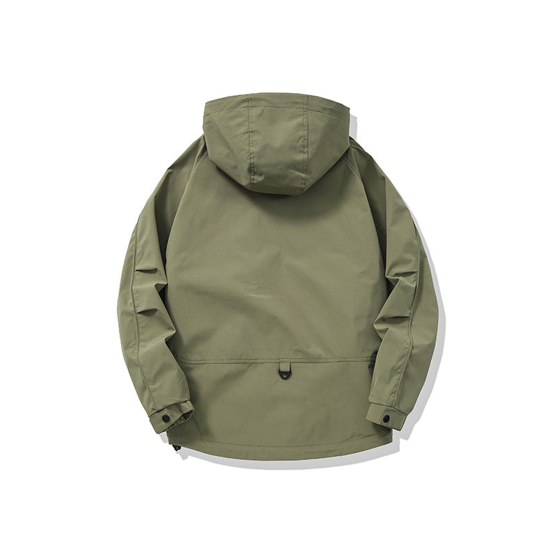 Unisex Technical Utility Field Jacket with Hood and Multiple Zipper Pockets EVA-US