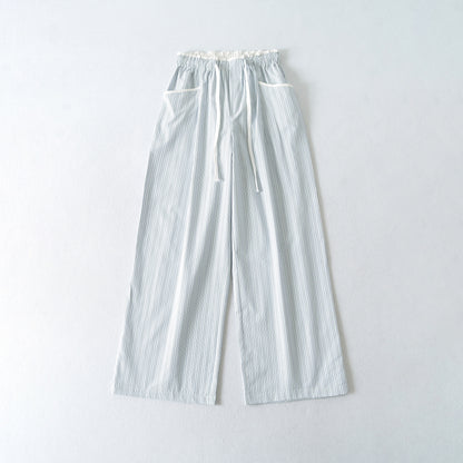 Women's Wide Culotte Pants with Drawstring Waist and Patch Pockets
