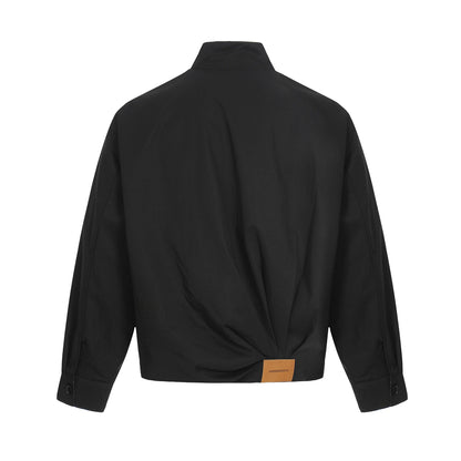 Men's Lightweight Windbreaker Blouson with Funnel Neck and Concealed Zippers EVA-US
