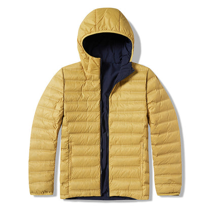 Men's ultra-light padded hooded jacket with compact packing size and wind-resistant surface EVA-US