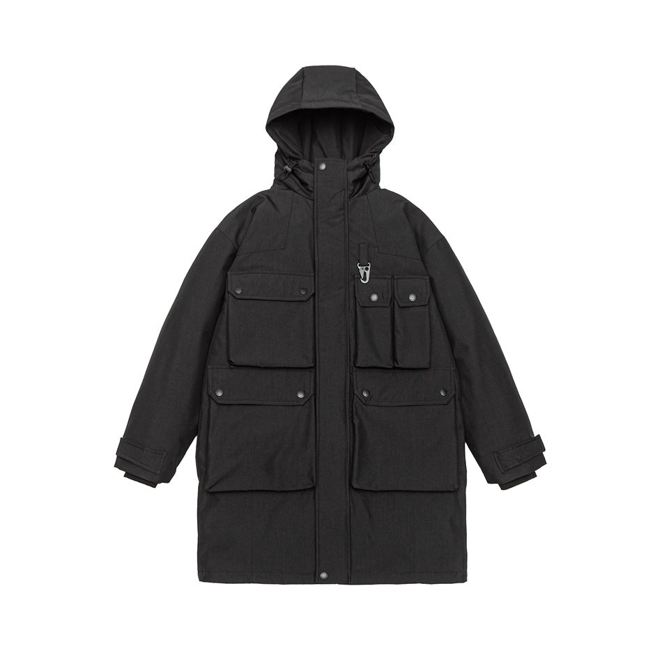 Men's Water-Repellent Tech Parka with Multiple Pockets and Hood EVA-US
