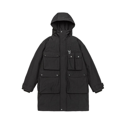 Men's Water-Repellent Tech Parka with Multiple Pockets and Hood EVA-US