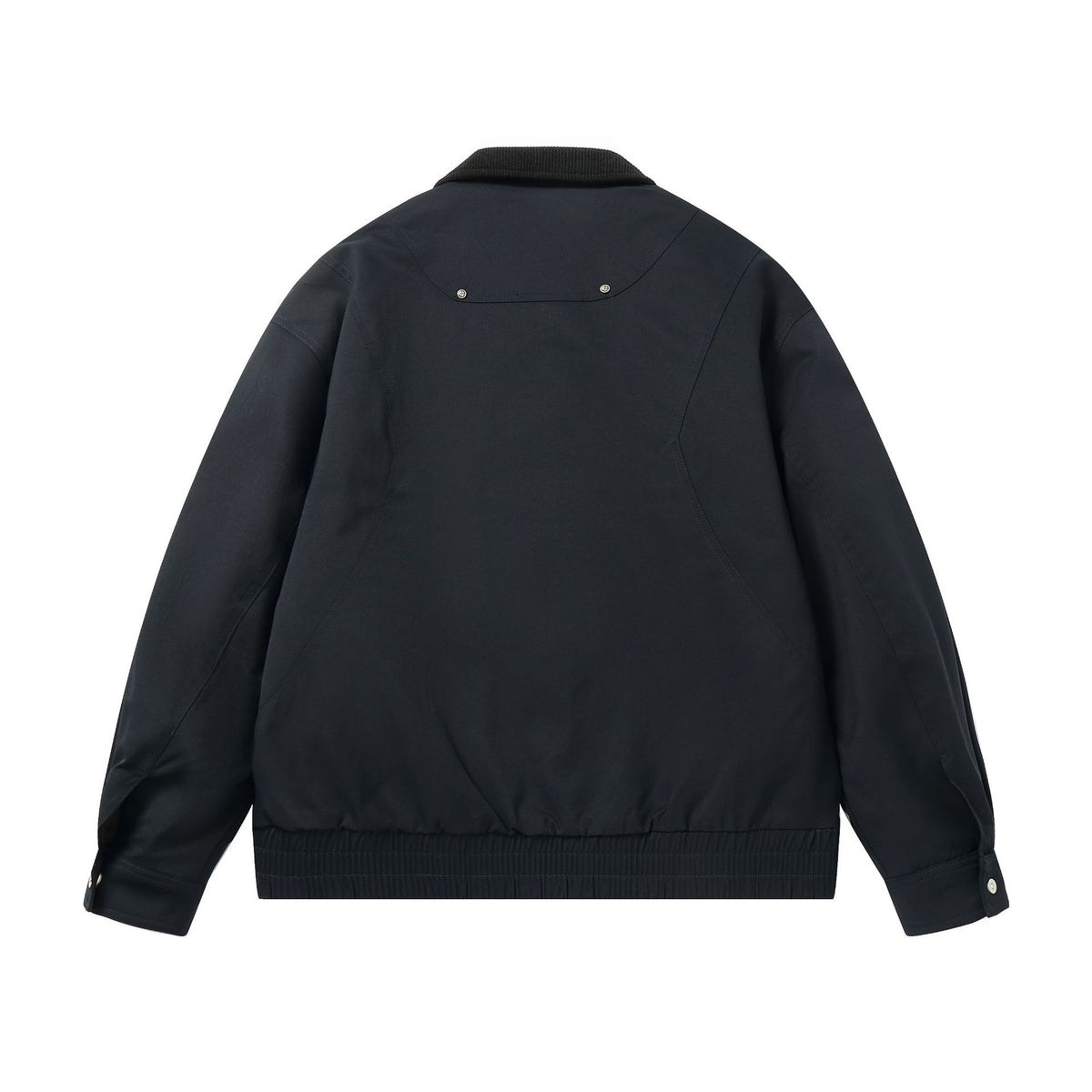 Men's cropped boxy blouson with corduroy collar, two-way zipper, and flap pockets EVA-US