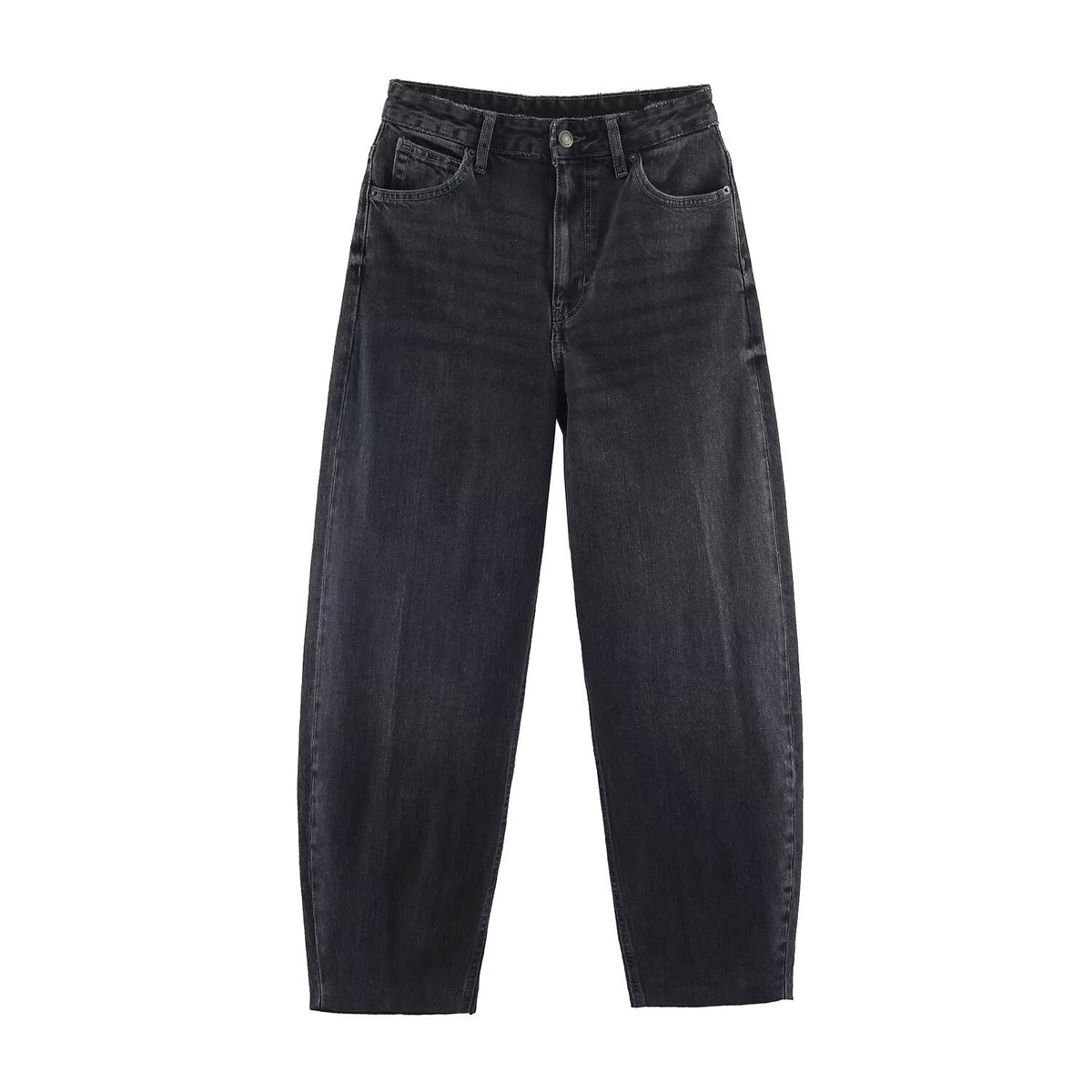 Women Highwaist Relaxed Tapered Jeans with Conical Leg EVA-US