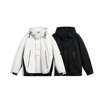 Unisex Technical Padded Winter Parka with High Hood and Multiple Zipper Pockets EVA-US