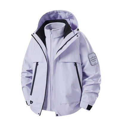 Men's two-in-one waterproof winter parka with removable fleece inner jacket EVA-US