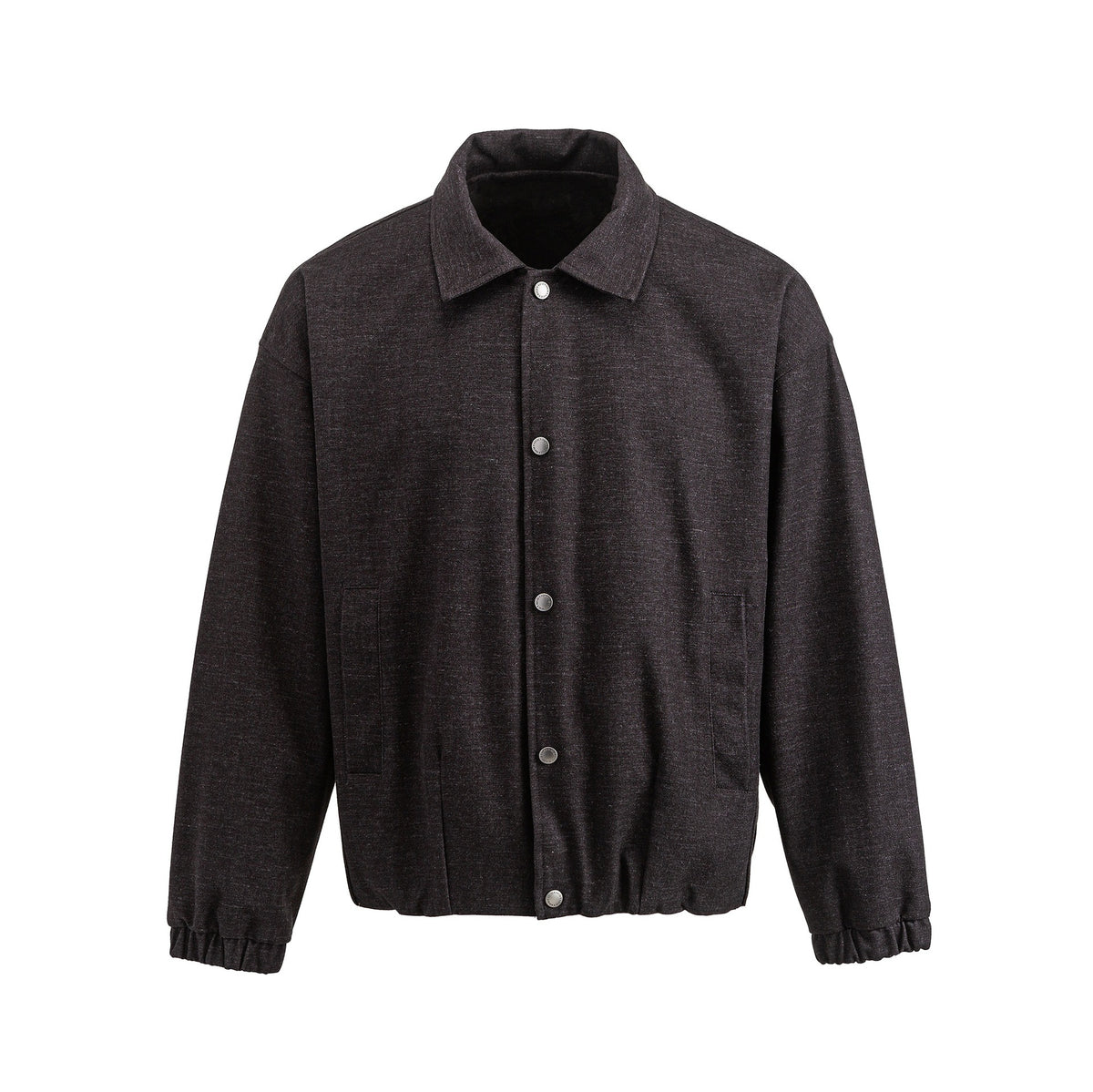 Men's short-cut wool blend blouson with concealed snap button placket EVA-US