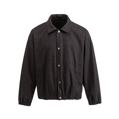 Men's short-cut wool blend blouson with concealed snap button placket EVA-US