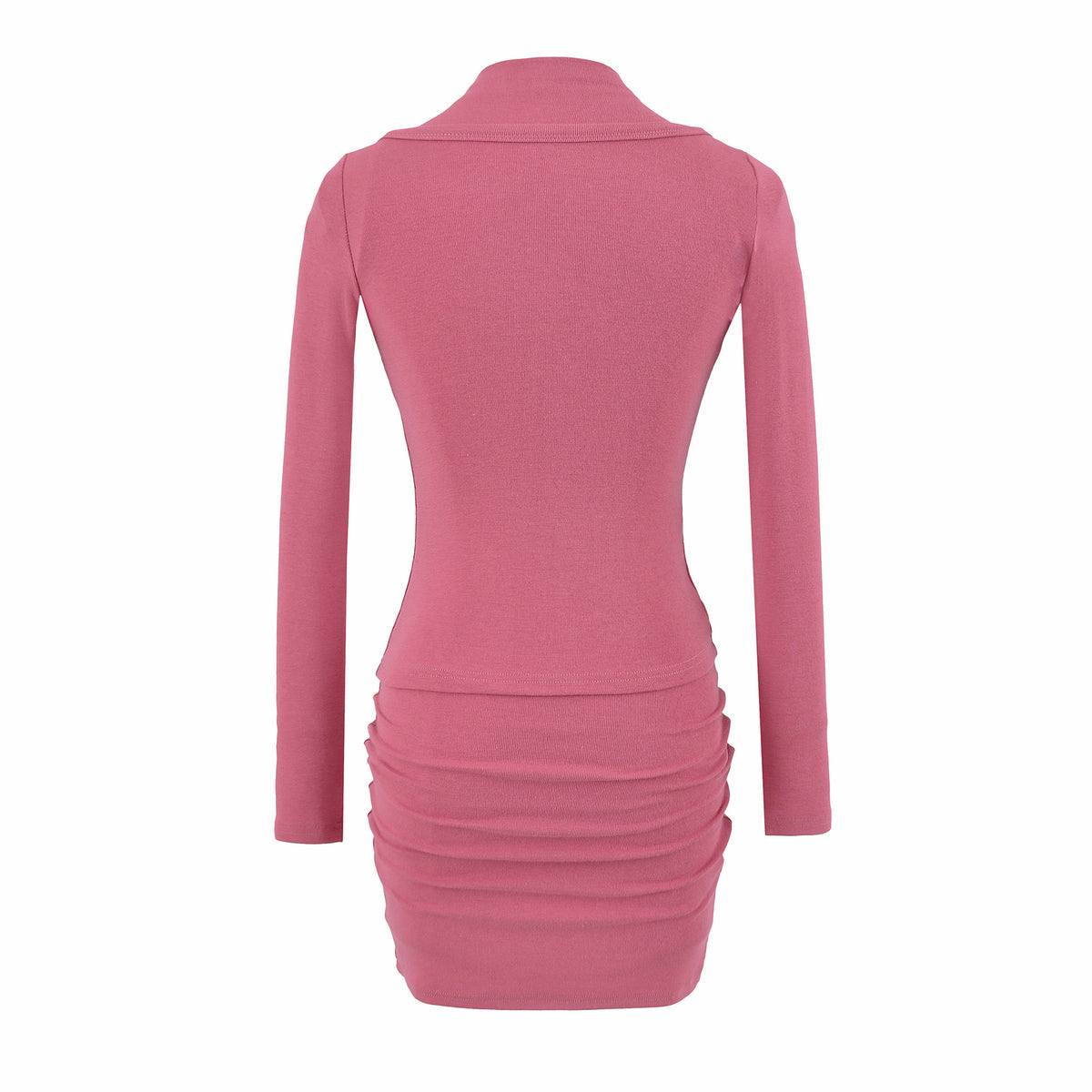 Ladies two-piece knit set with integrated high neck vest and asymmetric button cardigan EVA-US