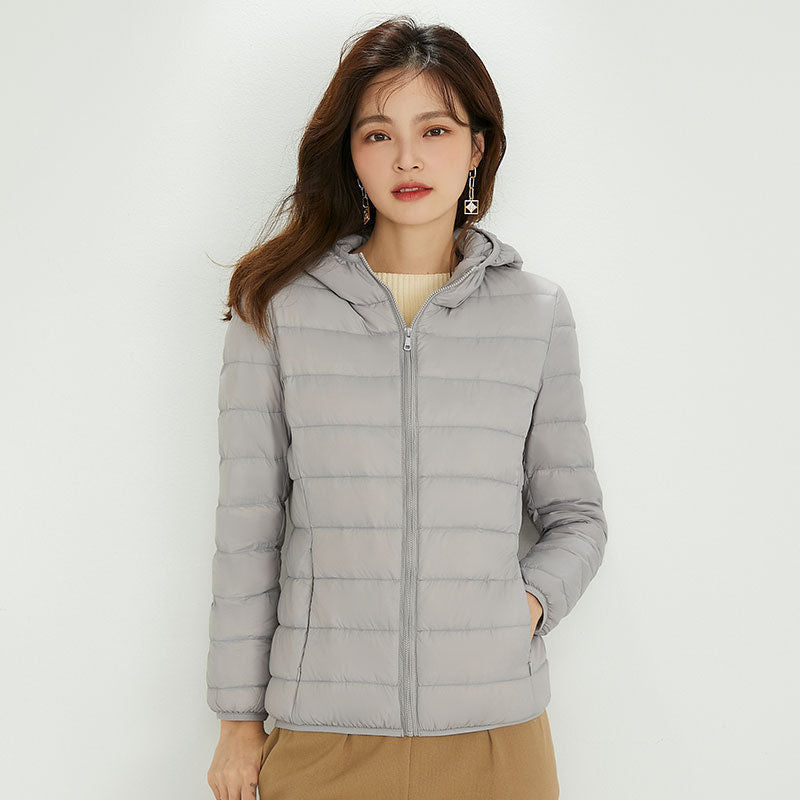 Women's Ultra-light Quilted Hooded Jacket with Ultra-flat Thermal Wadding EVA-US