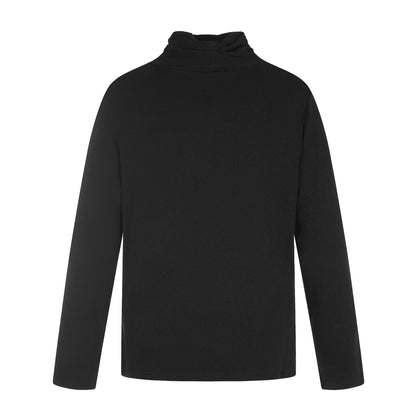 Women's fine cotton long sleeve with twisted standing collar and narrow silhouette EVA-US