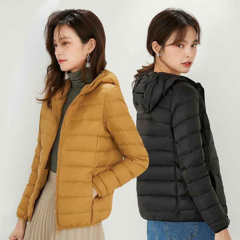 Women's Ultra-light Quilted Hooded Jacket with Ultra-flat Thermal Wadding EVA-US