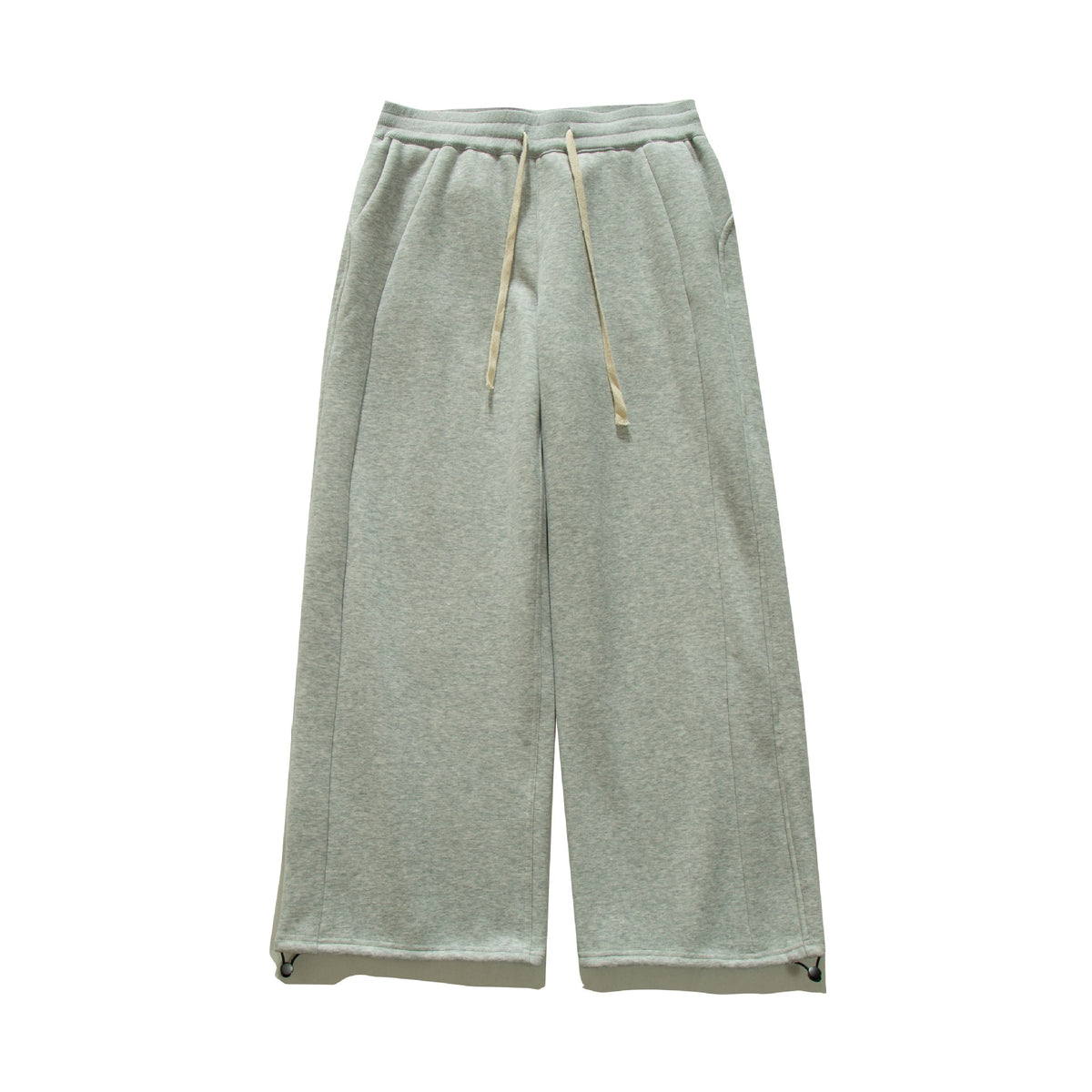 Women's Wide Sweat Culotte with Drawstring, Decorative Seams and Adjustable Hem EVA-US
