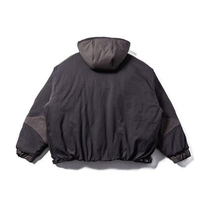 Men's Padded Quilted Hoodie Jacket with Utility Pockets EVA-US