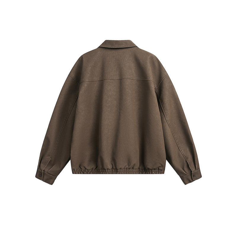 Unisex Boxy Blouson Jacket with Full Metal Zip and Shirt Collar EVA-US