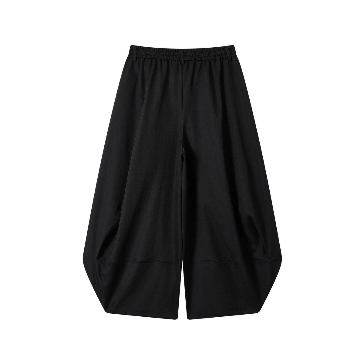 Women's Wide High-Waist Bermuda Pants with Pleats and Drawstring