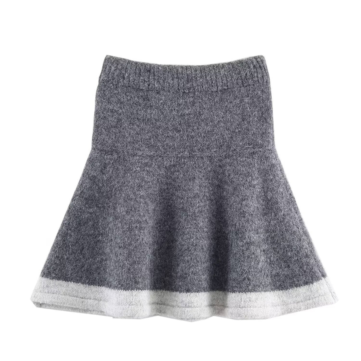 Women's Two-Piece Knit Set with Norwegian Pattern Cardigan and Flared Skirt EVA-US