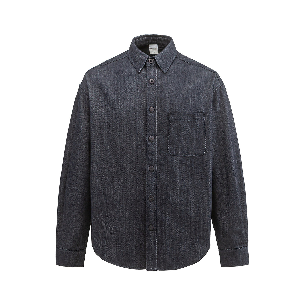 Men's Boxy Shirt Jacket made of sturdy twill with rounded hem EVA-US