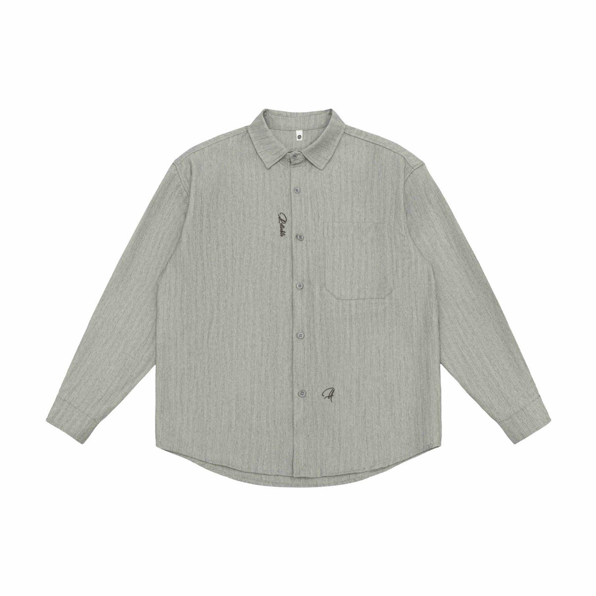Unisex Oversized Shirt Jacket made of textured linen blend with chest pocket EVA-US