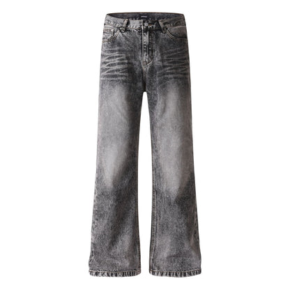 Women's wide cropped jeans with high waist and used effect EVA-US