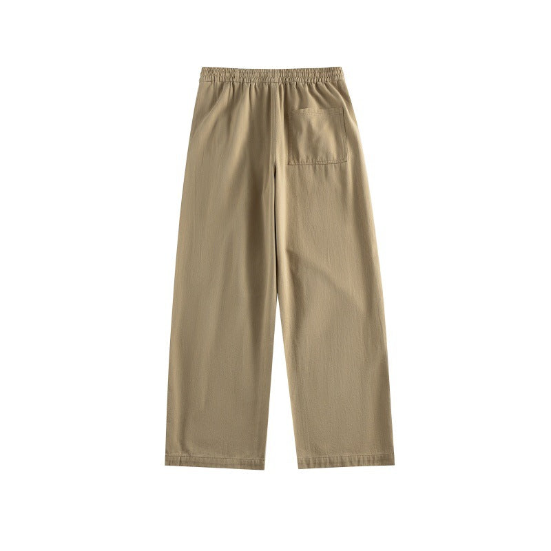 Women's wide utility-style culotte pants with elastic waistband, drawstring, and patch pockets.
