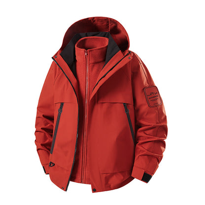Men's two-in-one waterproof winter parka with removable fleece inner jacket EVA-US