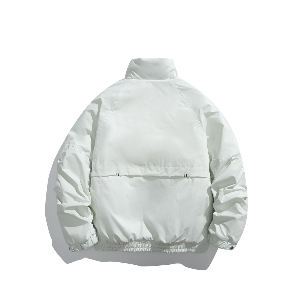 Unisex Short Cut Padded Boxy Bomber Jacket with High Stand-up Collar and Diagonal Flap Pockets EVA-US