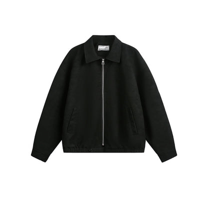 Unisex Boxy Blouson Jacket with Full Metal Zip and Shirt Collar EVA-US